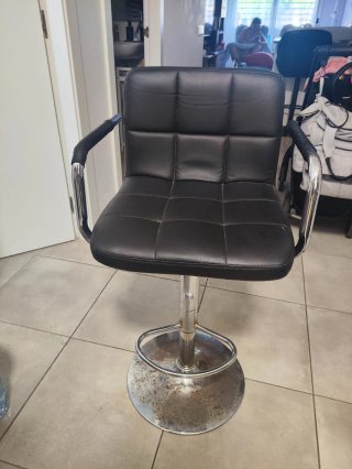 2 Sgabelli da Cucina alti Nero/Argento