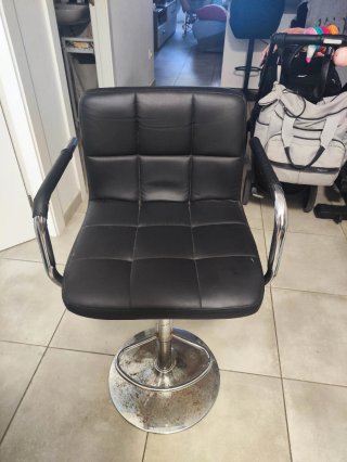 2 Sgabelli da Cucina alti Nero/Argento