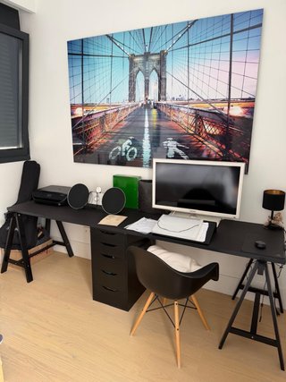 Scrivania doppia nera Ikea