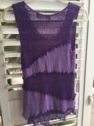Sweater sin mangas, punto rayón, hecho a mano
