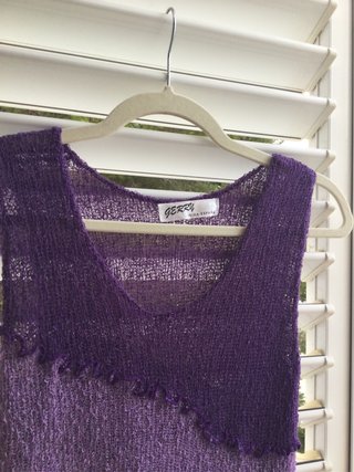 Sweater sin mangas, punto rayón, hecho a mano