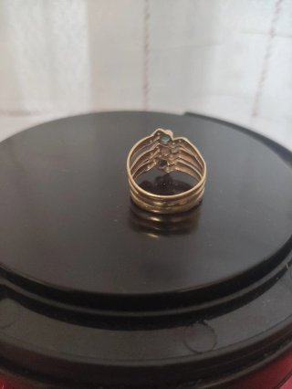 Anillo Oro 18k con Zafiro, Rubí y Esmeralda