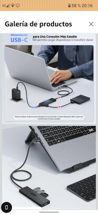 Hub USB 3.0 Acer 5 en 1 Cable 60cm,USB C