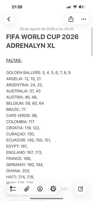 Cartas Fifa World Cup 2026 Adrenalyn XL