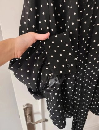 Blusa negra lunares blancos negra talla 3XL