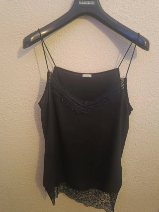 Camiseta tirantes encaje mujer