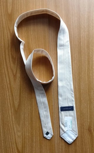 Set due cravatte sartoriali bianche per uomo, seta