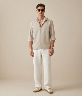 Camicia - Beige - Zara - Taglia S - Oversize Fit