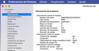 MacBook Air 13 2015 8GB 256GB SSD 260 ciclos