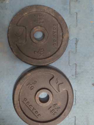 2 discos de pesa 2kg Domyos