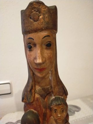 Talla Virgen con Niño Románico Catalán