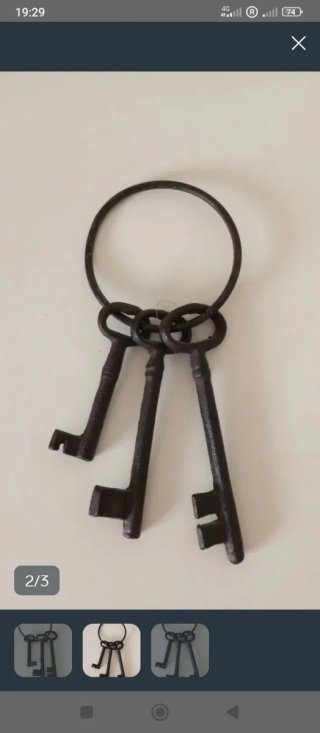 Juego 3 llaves decorativas vintage hierro