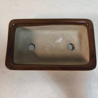 Maceta Rectangular Cerámica Marrón 20x12x5