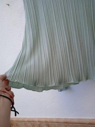 Blusa verde plisada Talla XL