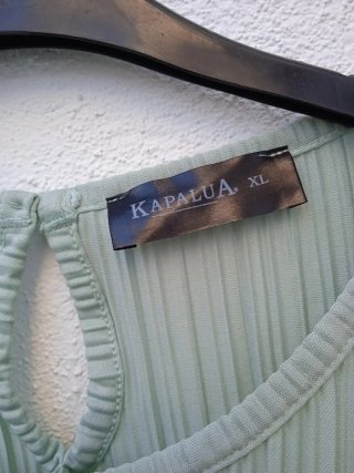 Blusa verde plisada Talla XL