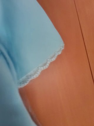 Camisón azul con encaje hecho a mano