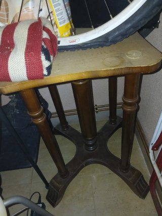 Mesa plegable de madera redonda