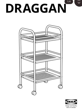 Carrito o Camarera Draggan IKEA azul