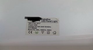 Luz LED Panel Cuadrado Plata