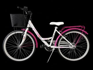 Bicicleta Urbana Blanca y Rosa