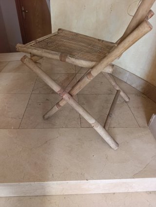 Silla plegable de bambú