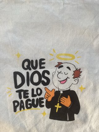 Bolso de tela divertido Que Dios te lo pague