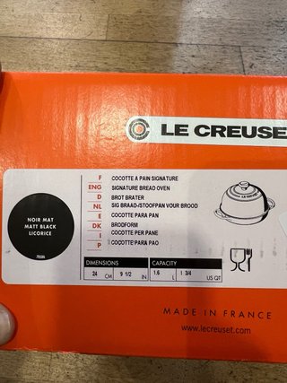 Le Creuset Cocotte / Forno Pão Ferro Fundido Preto