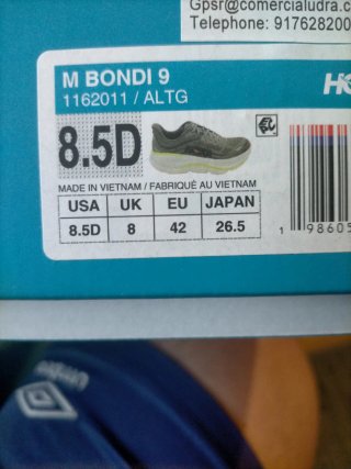 Hoka One One Bondi 9 Gris Naranja