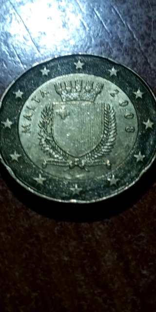 Moneda 20 céntimos Malta 2008