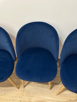 4 Sillas Comedor Sklum Terciopelo Azul