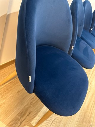4 Sillas Comedor Sklum Terciopelo Azul