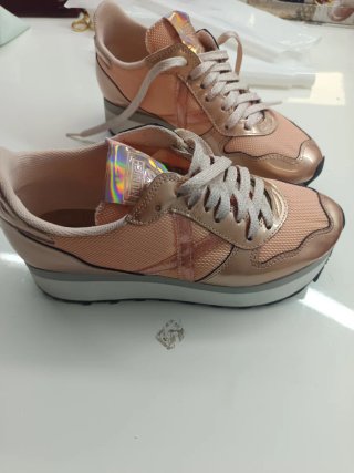 Zapatillas Munich Plataforma Mujer Rosa Pastel