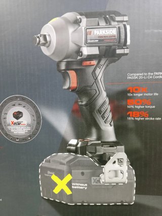 600Nm Atornillador  impacto  Parkside Performance