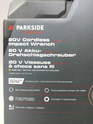 600Nm Atornillador  impacto  Parkside Performance