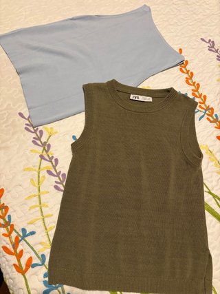 Conjunto 2 Camisetas Punto Zara Talla S