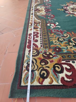 Alfombra Decorativa Verde con Diseño Floral