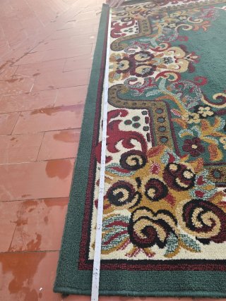 Alfombra Decorativa Verde con Diseño Floral