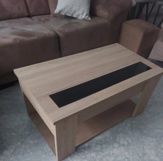 Mesa de centro madera y cristal