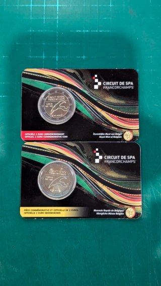 Dos Coind cards Bélgica dos euros Spa 2025