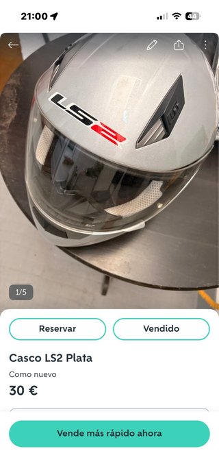 Casco LS2 Plata Como Nuevo