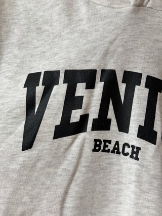 Sudadera corta gris oversize Bershka Venice Beach