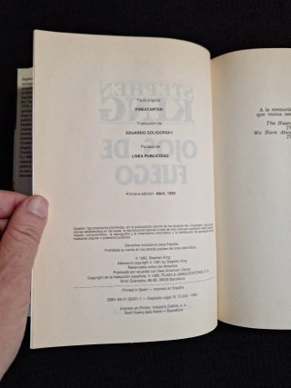 Stephen King. Ojos de fuego [ed. tapa dura 1992]
