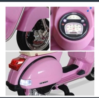 Moto Vespa Infantil Eléctrica Rosa 12V