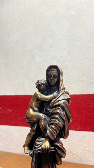 Figura Virgen con Niño - Baño Bronce