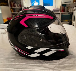 Casco Scorpion Exo 491 Negro y Rosa