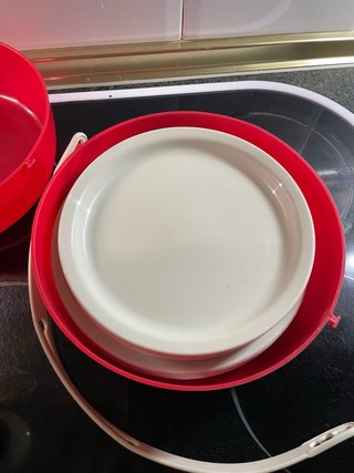 Juego Cesta Picnic Vintage Roja