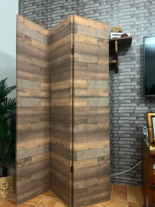Biombo Separador Madera 3 Paneles
