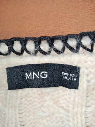 Jersey Mango Lana Trenzado Blanco