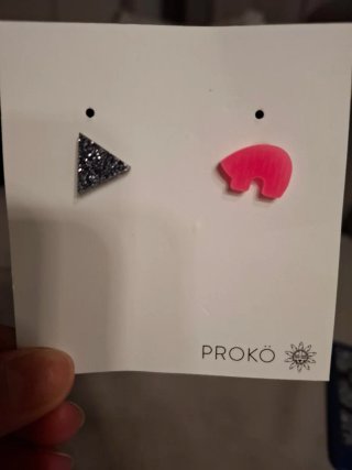Pendientes PROKÖ Triángulo y Oso Rosa
