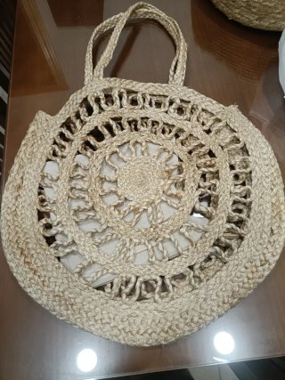 Bolso de Yute Grande con Forro Negro